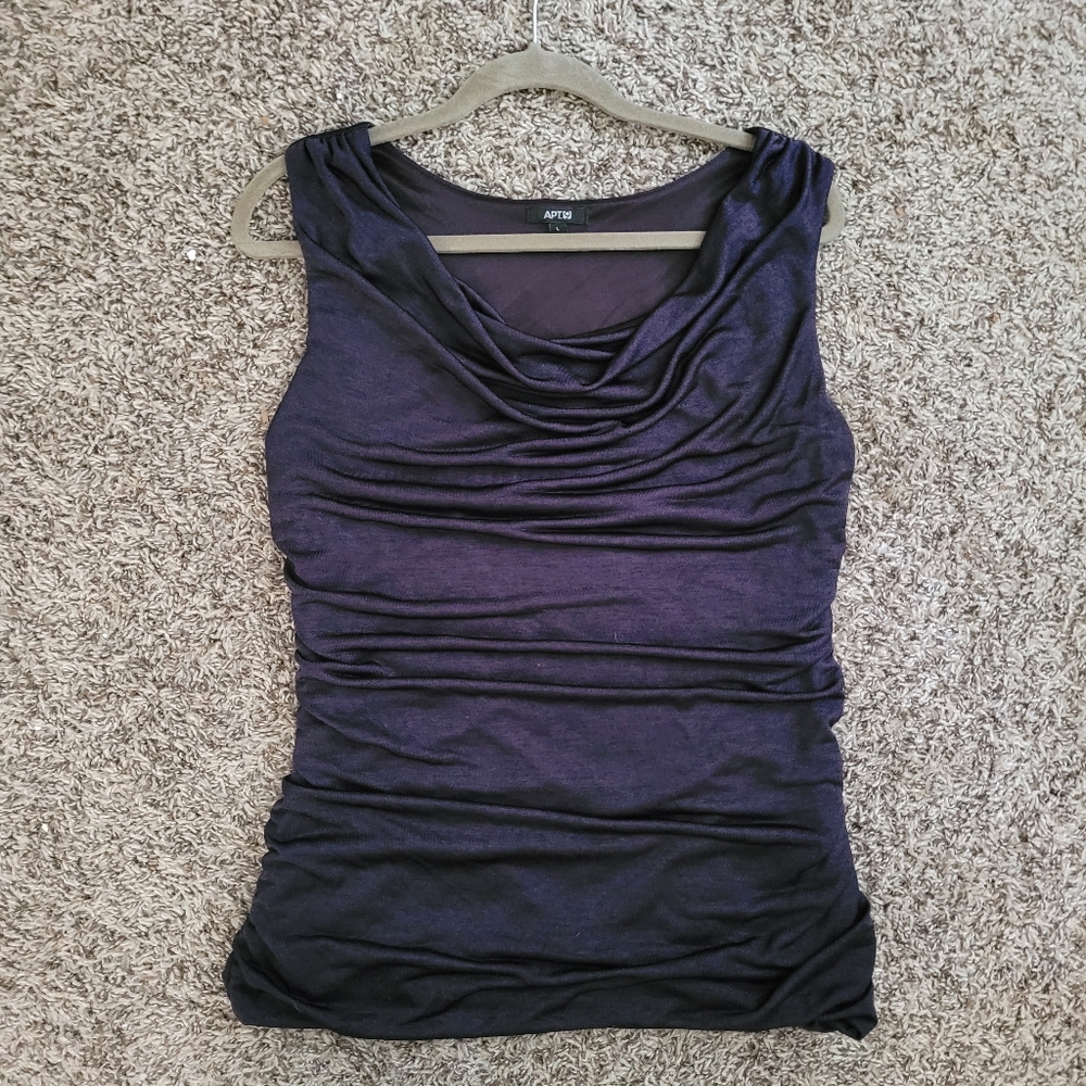 APT 9 Cowl-neck, Sleevless Shirt - Large